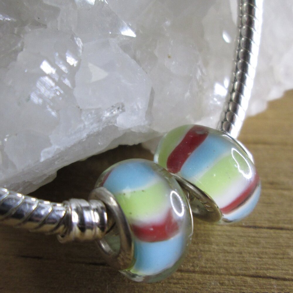 2 Murano Glass European Charms